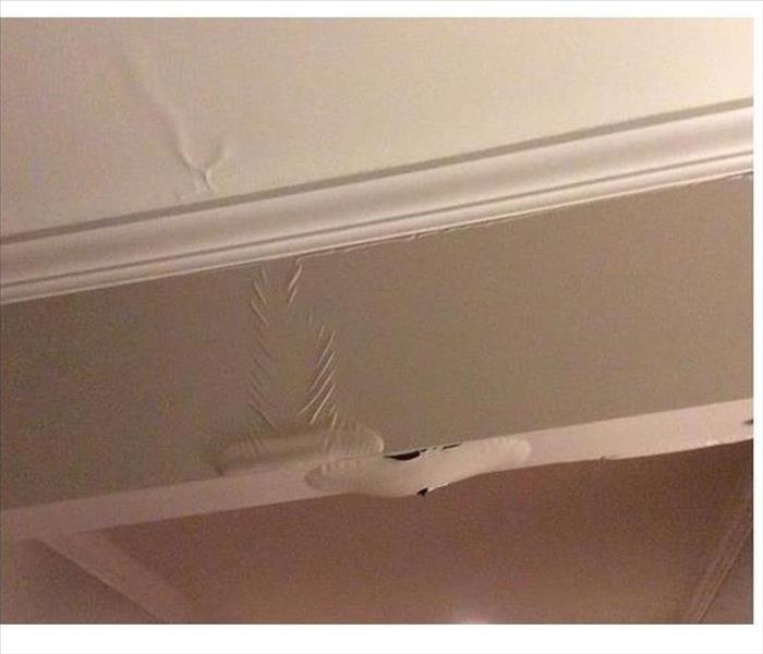 roof leak damaged ther ceiling